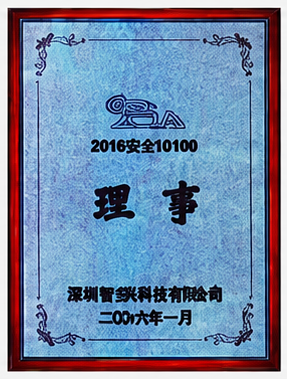 2016安全10100理事证书